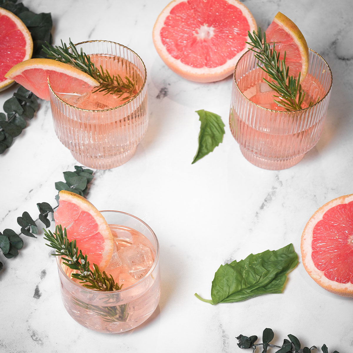 Pretty in Pink Herb Cocktail